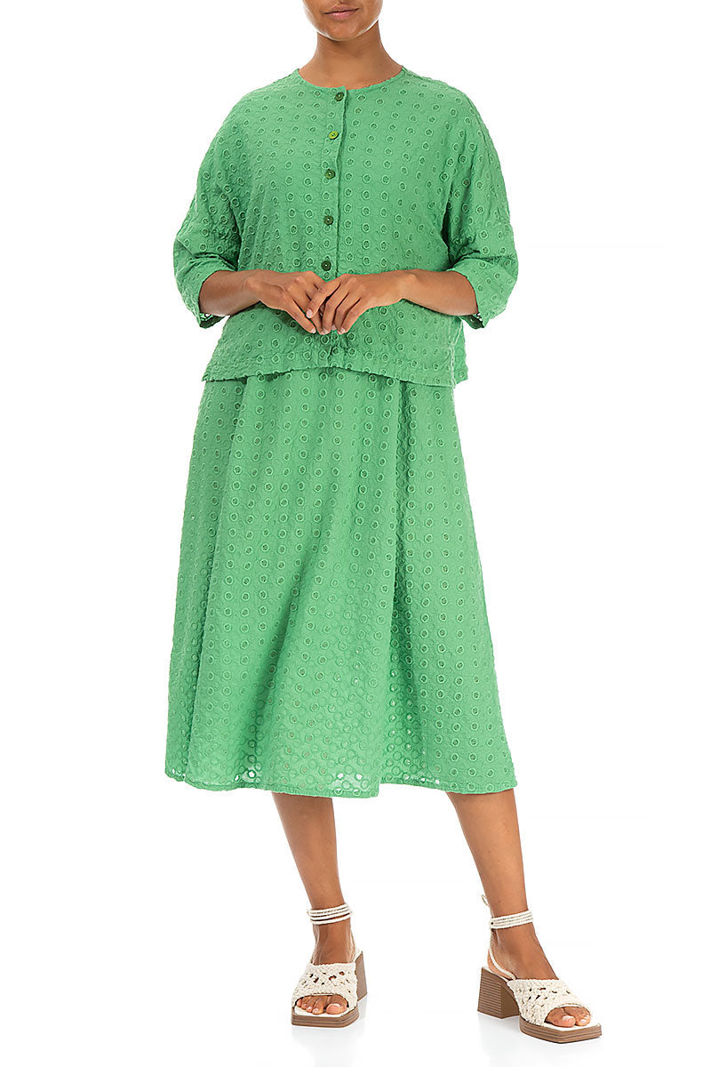 Embroidered Spring Green Cotton Jacket