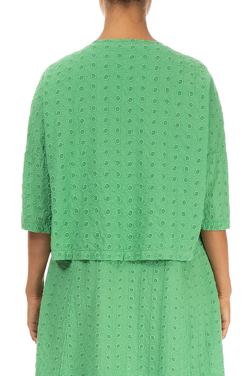 Embroidered Spring Green Cotton Jacket