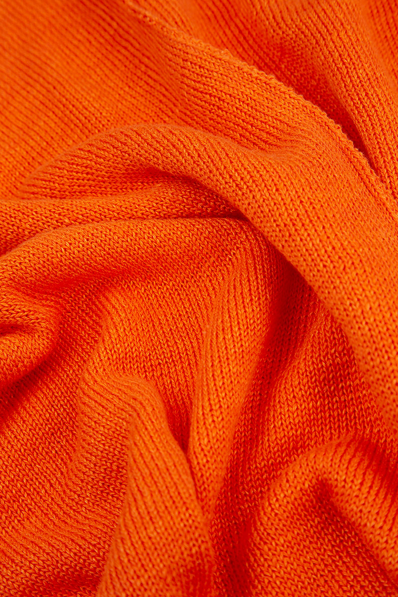 Exposed Seam Neon Orange Linen Jumper