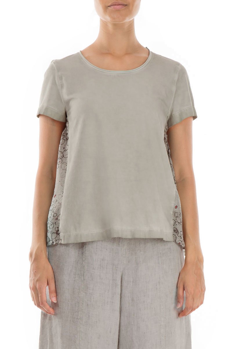 Flared Bubbly Back Washed Out Taupe Blouse