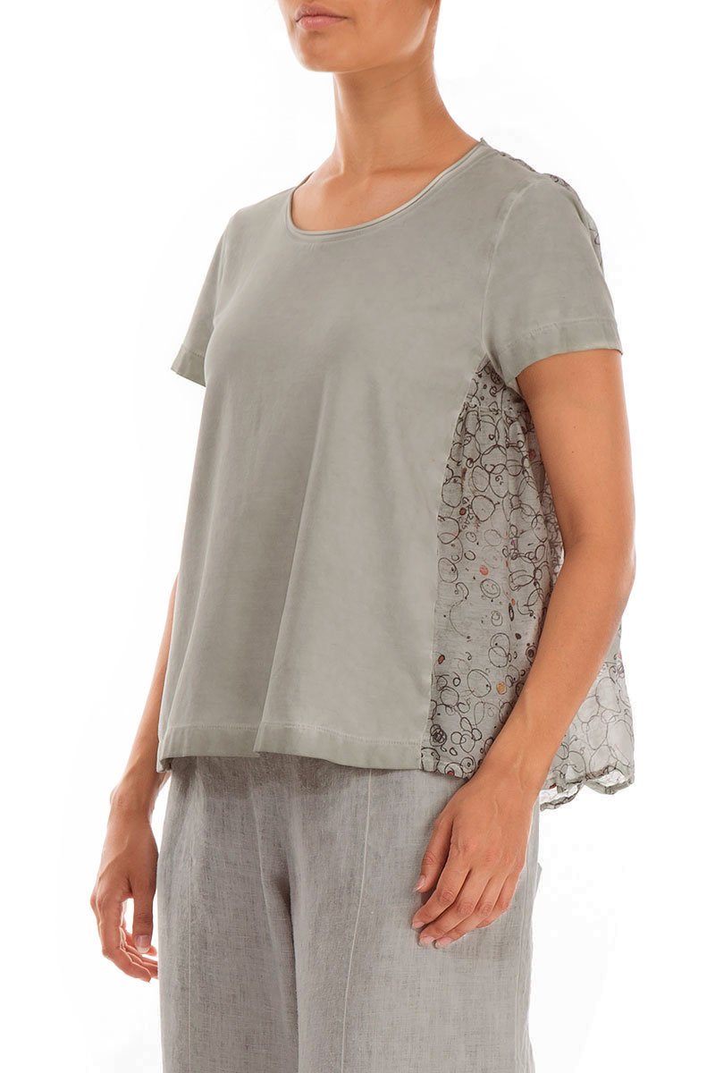 Flared Bubbly Back Washed Out Taupe Blouse