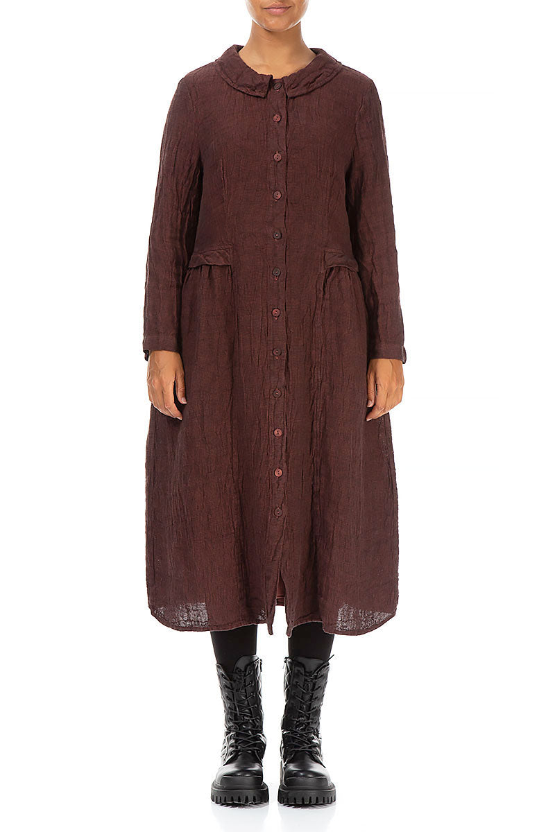 Flared Mélange Dusty Rose Linen Jacket - Dress