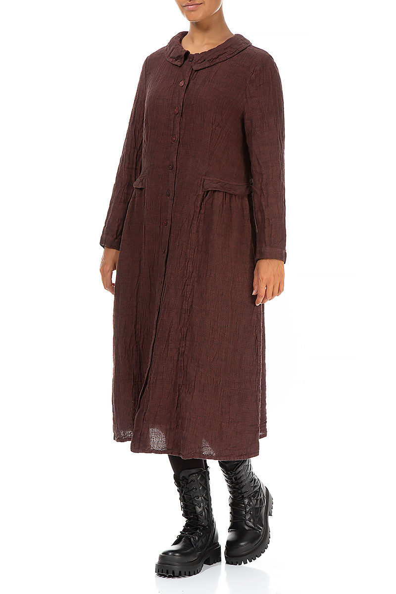 Flared Mélange Dusty Rose Linen Jacket - Dress