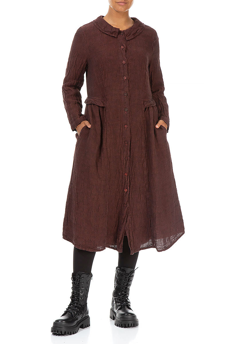 Flared Mélange Dusty Rose Linen Jacket - Dress