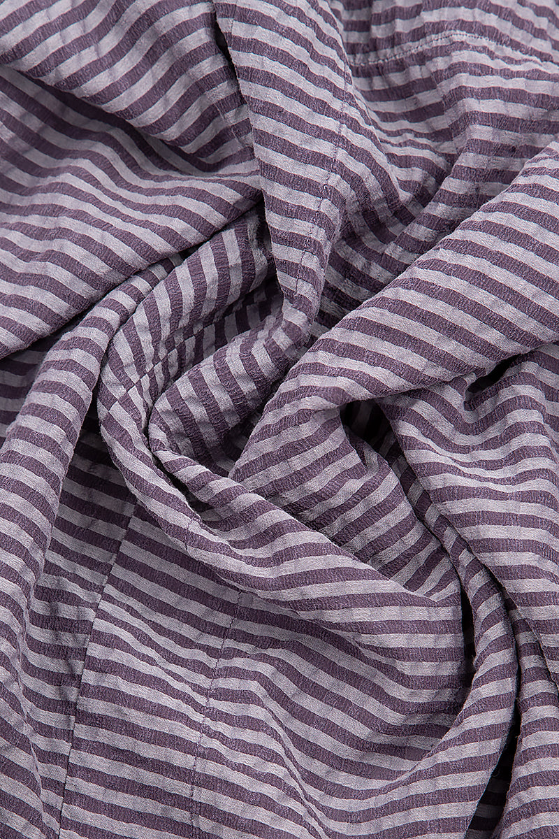 Flared Amethyst Textured Silk Dress