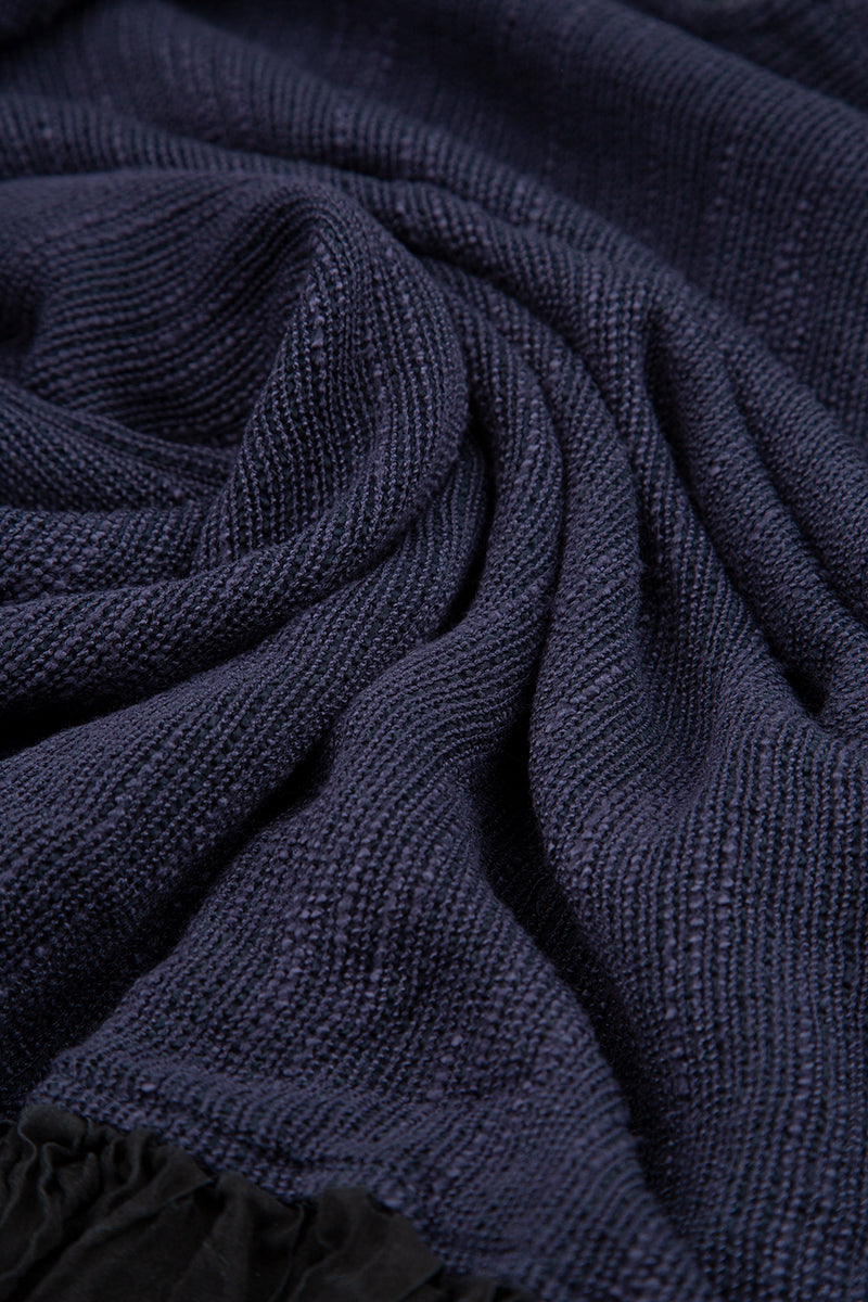 Flared Hem Dark Purple Silk Blouse