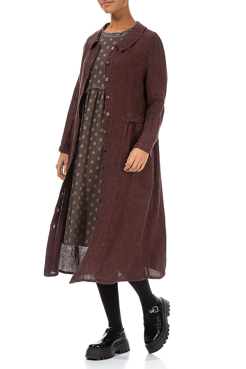 Flared Mélange Dusty Rose Linen Jacket - Dress