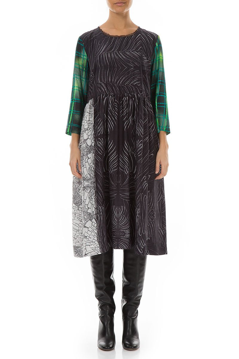 Flared Printed Silk Bamboo Dress