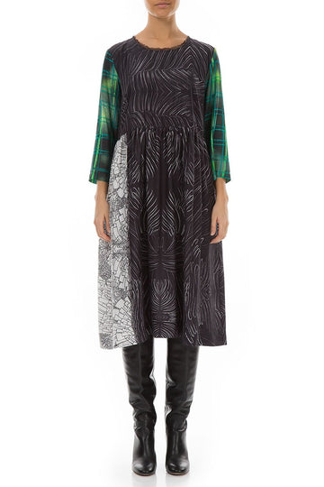 Flared Printed Silk Bamboo Dress