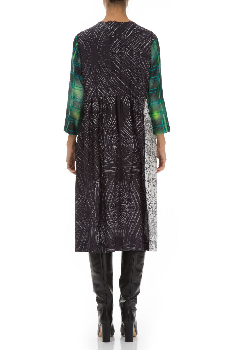 Flared Printed Silk Bamboo Dress