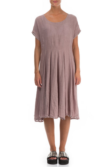 Flowy Cappuccino Linen Midi Dress