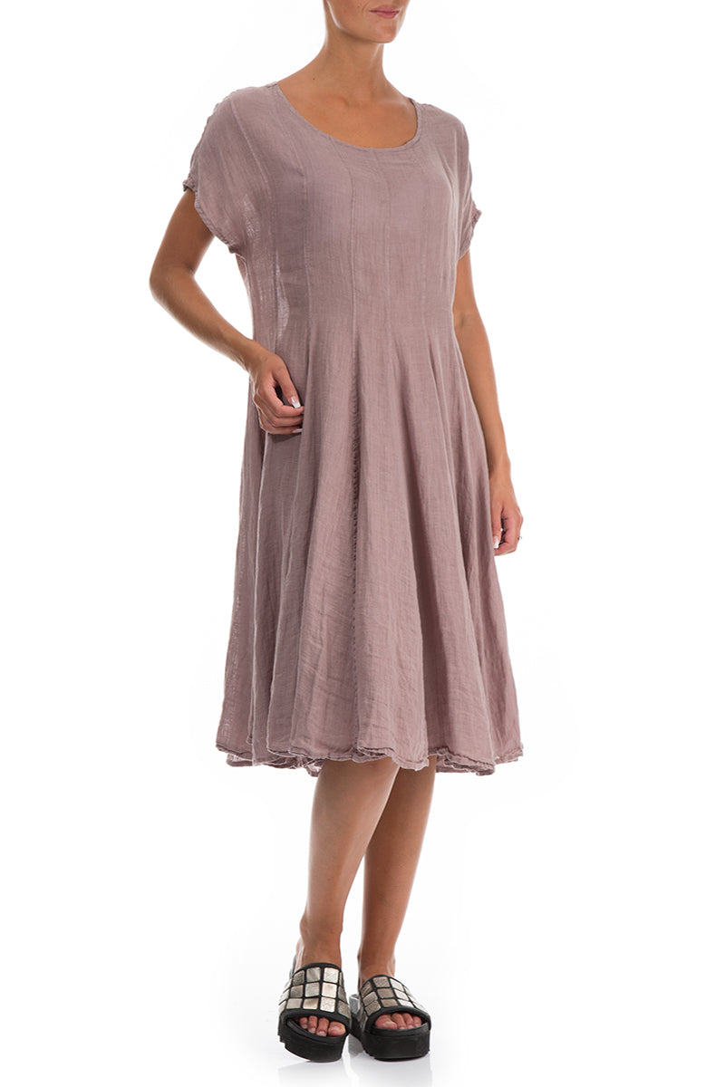 Flowy Cappuccino Linen Midi Dress