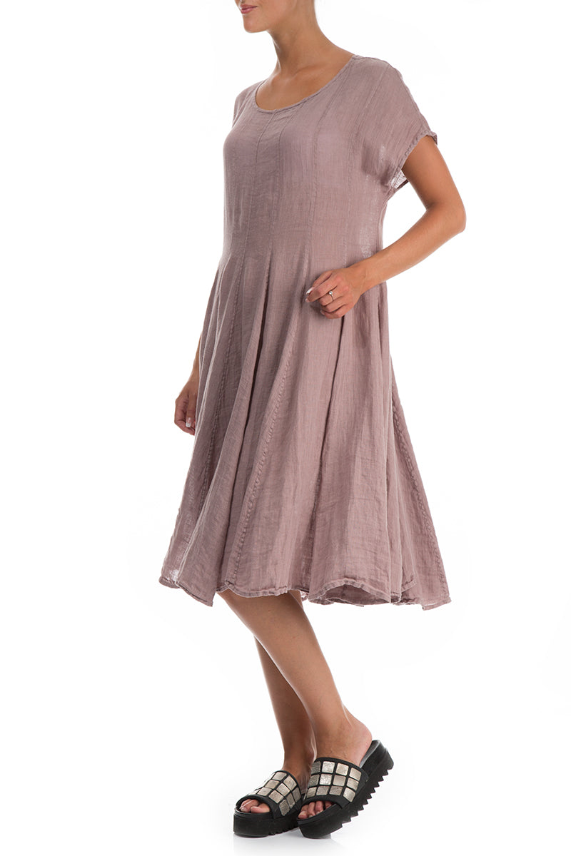 Flowy Cappuccino Linen Midi Dress