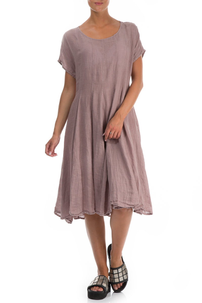 Flowy Cappuccino Linen Midi Dress