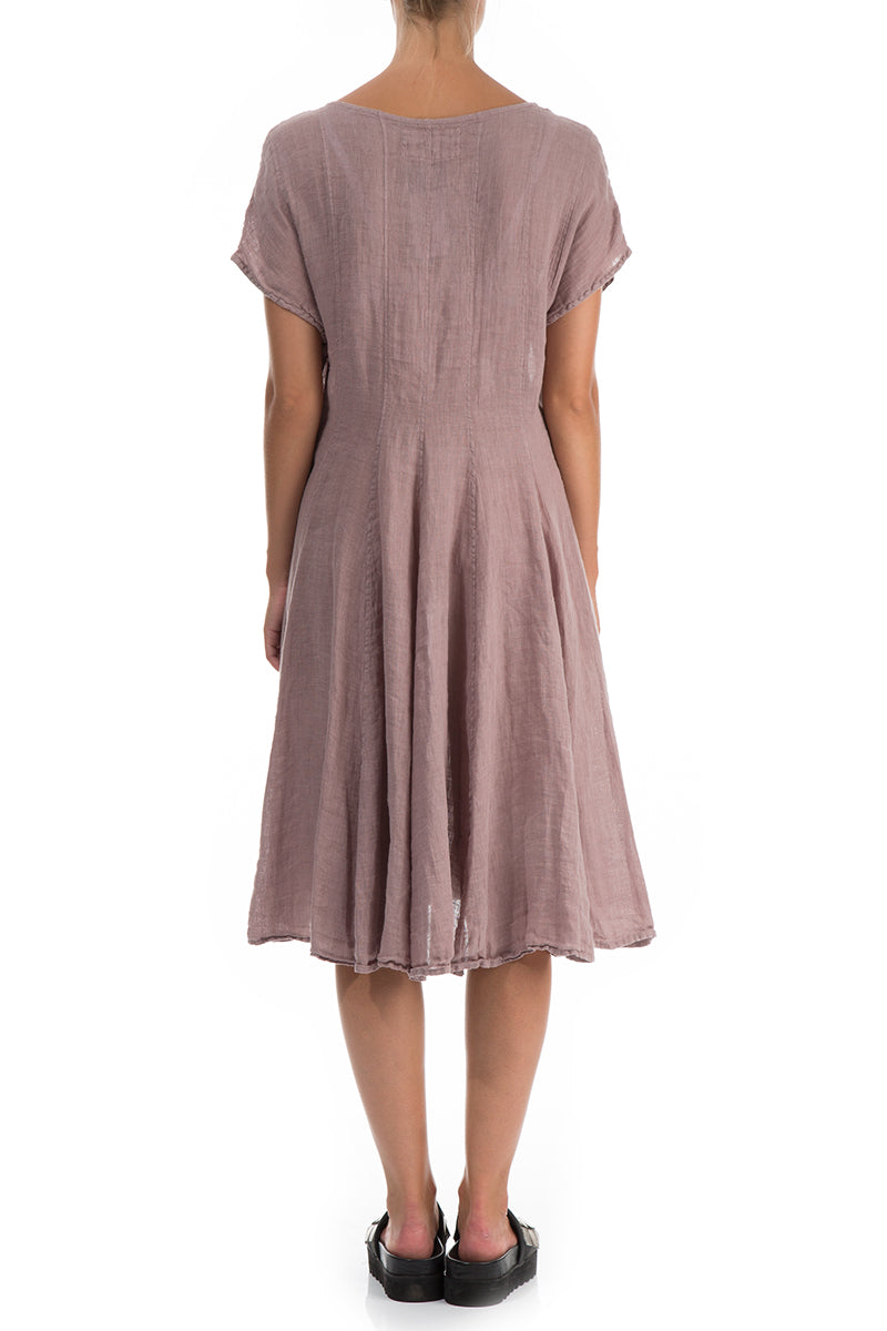 Flowy Cappuccino Linen Midi Dress