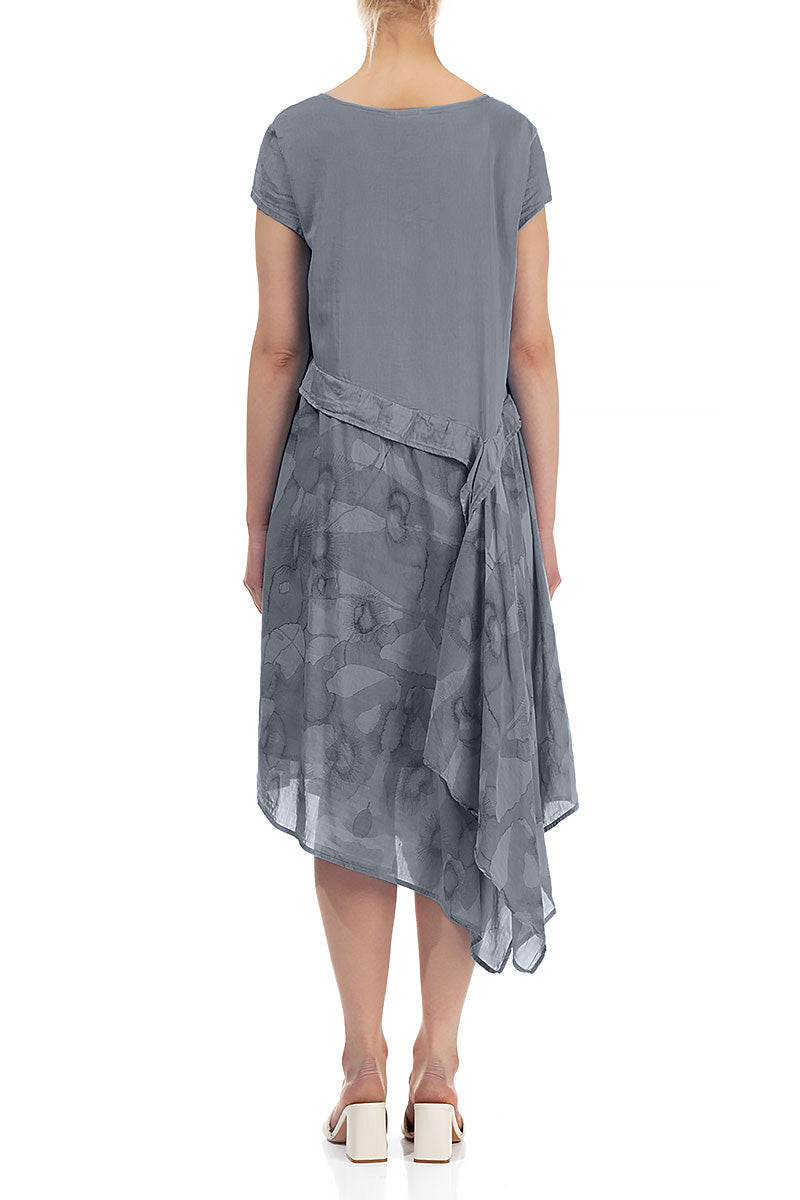 Floaty Camomile Storm Grey Silk Cotton Dress