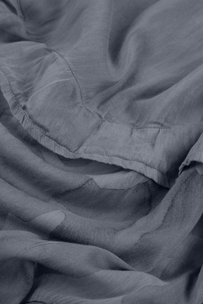 Floaty Camomile Storm Grey Silk Cotton Dress