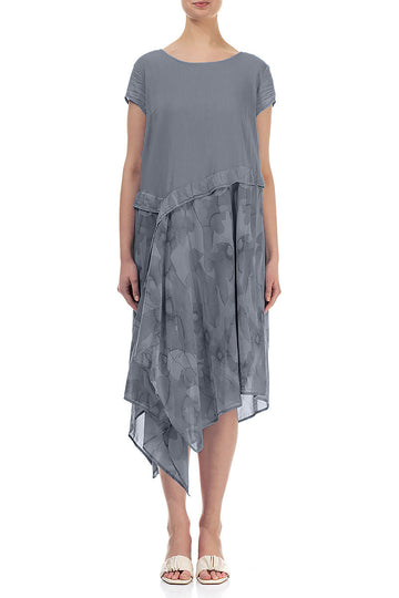 Floaty Camomile Storm Grey Silk Cotton Dress