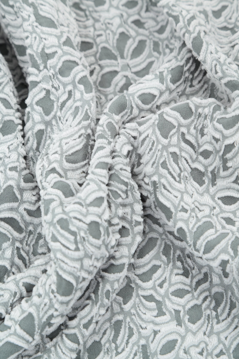 Floral Sage Silk Chiffon Scarf