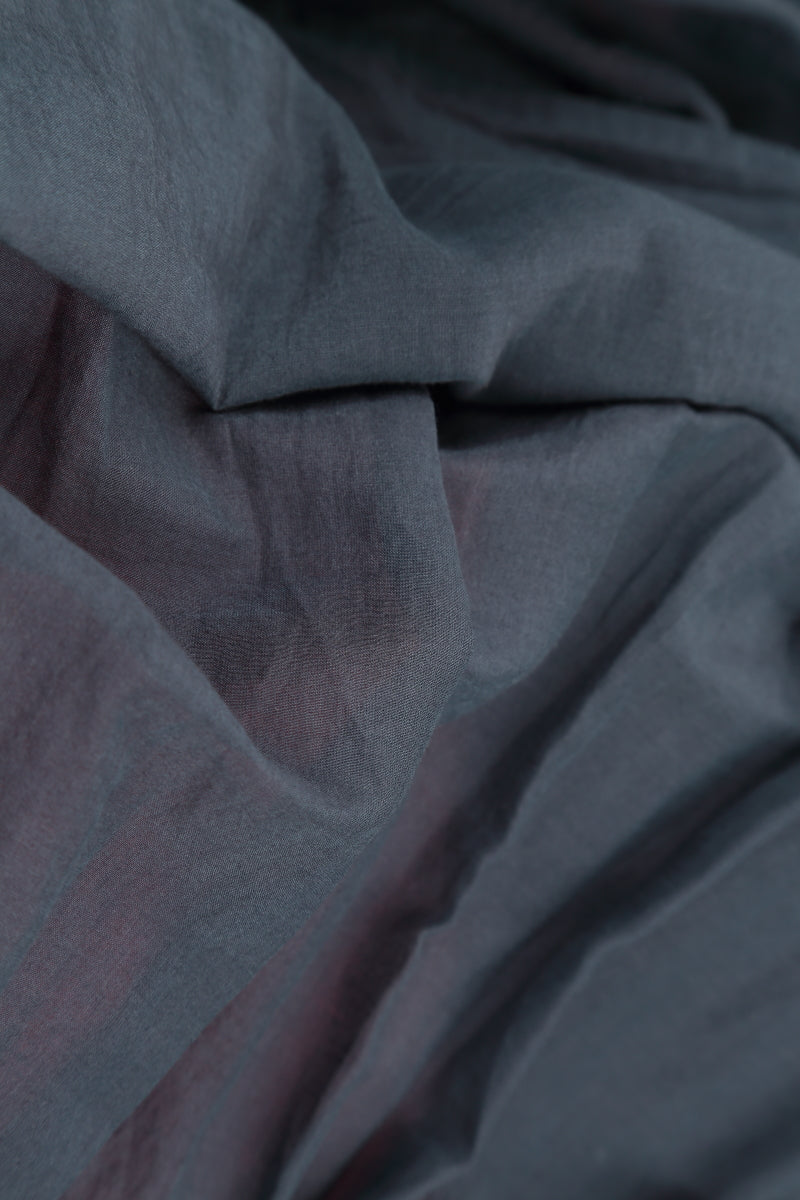 Flowy Buttoned Graphite Silk Cotton Jacket