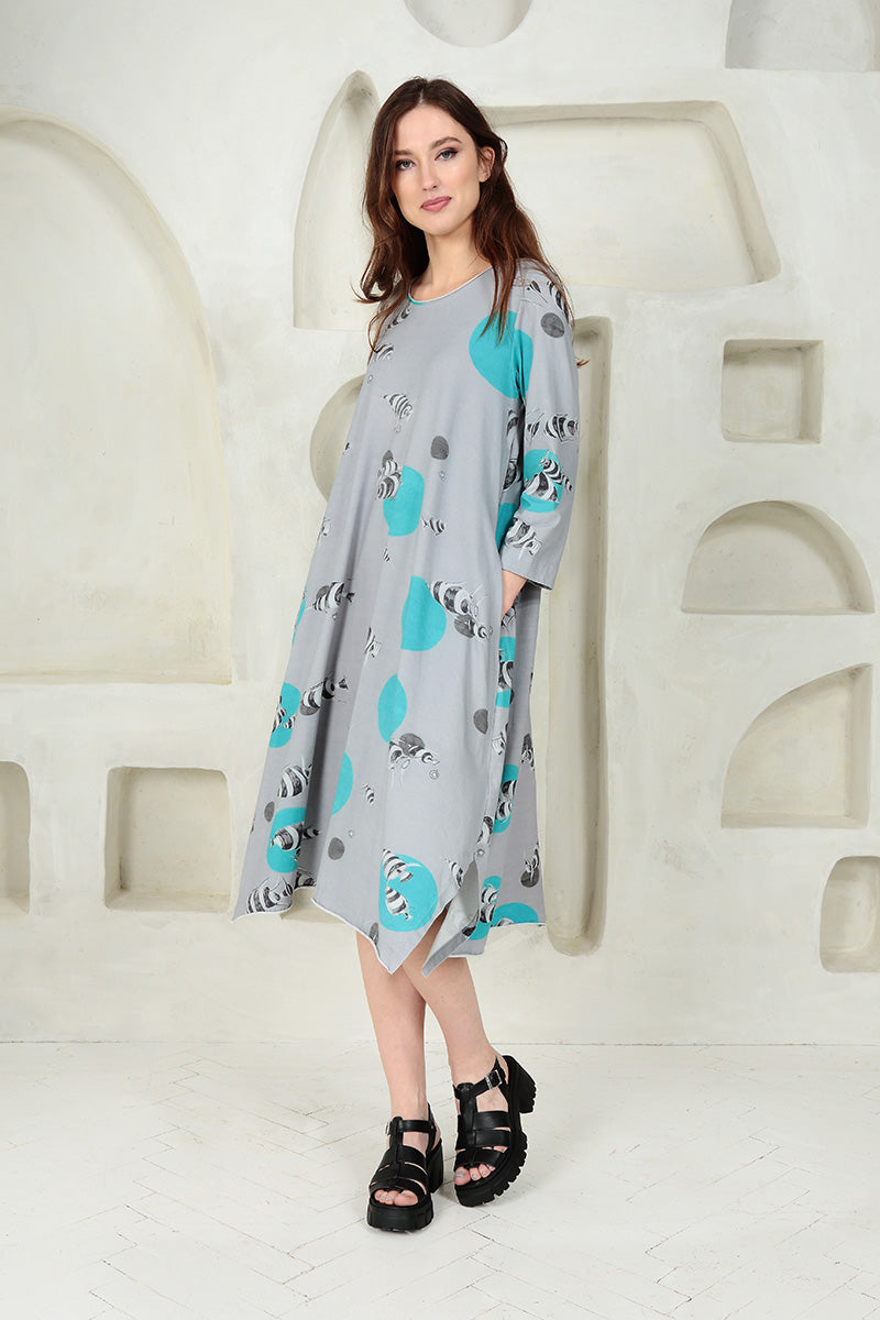 Flying Fish Cotton Midi Dress