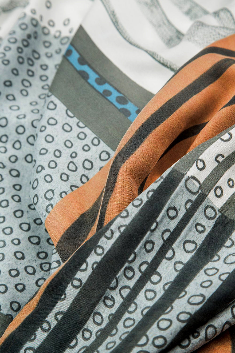 Sleeveless Modern Print Silk Bamboo Blouse