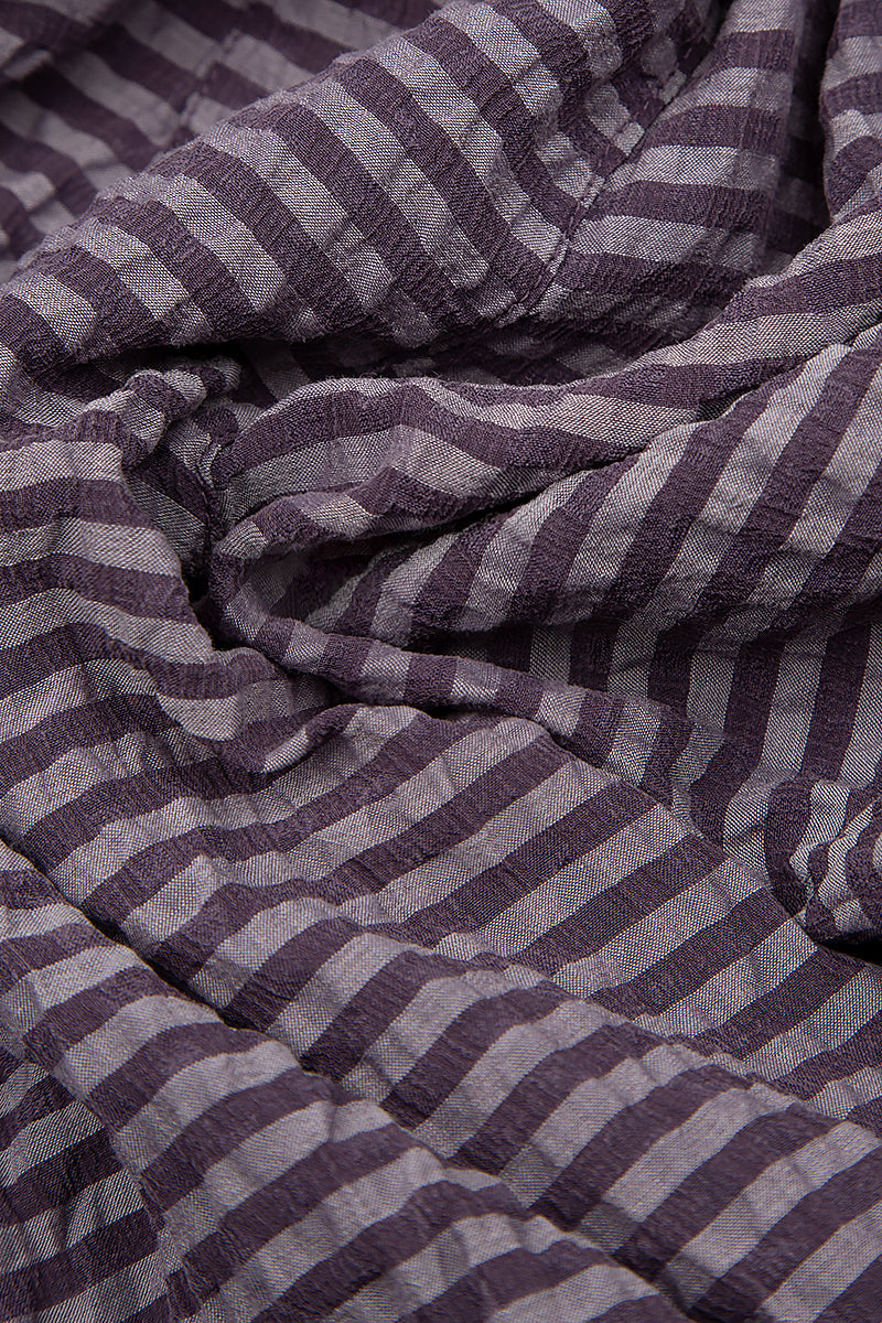 Hooded Amethyst Textured Silk Jacket