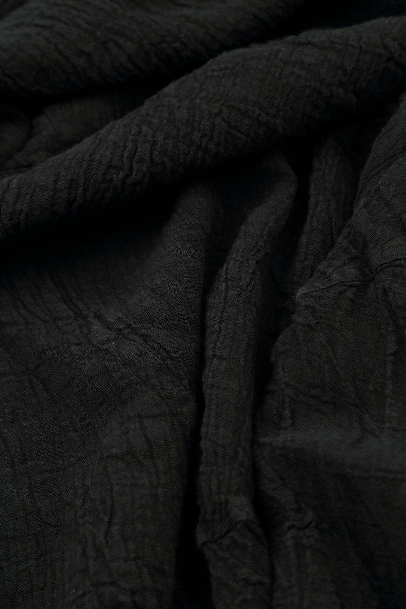 Hooded Oversized Black Linen Jacket