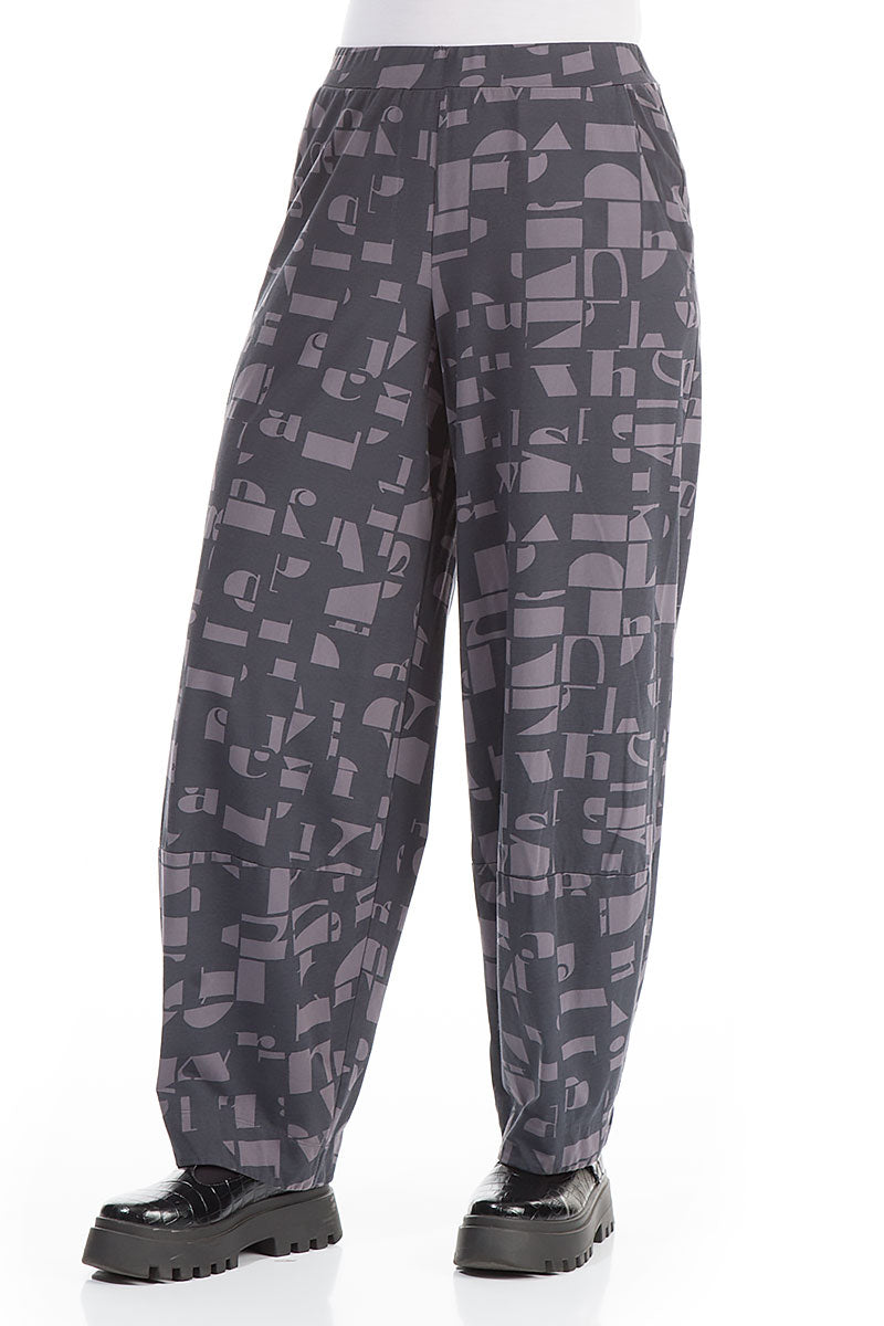 Iron Letters Cotton Trousers