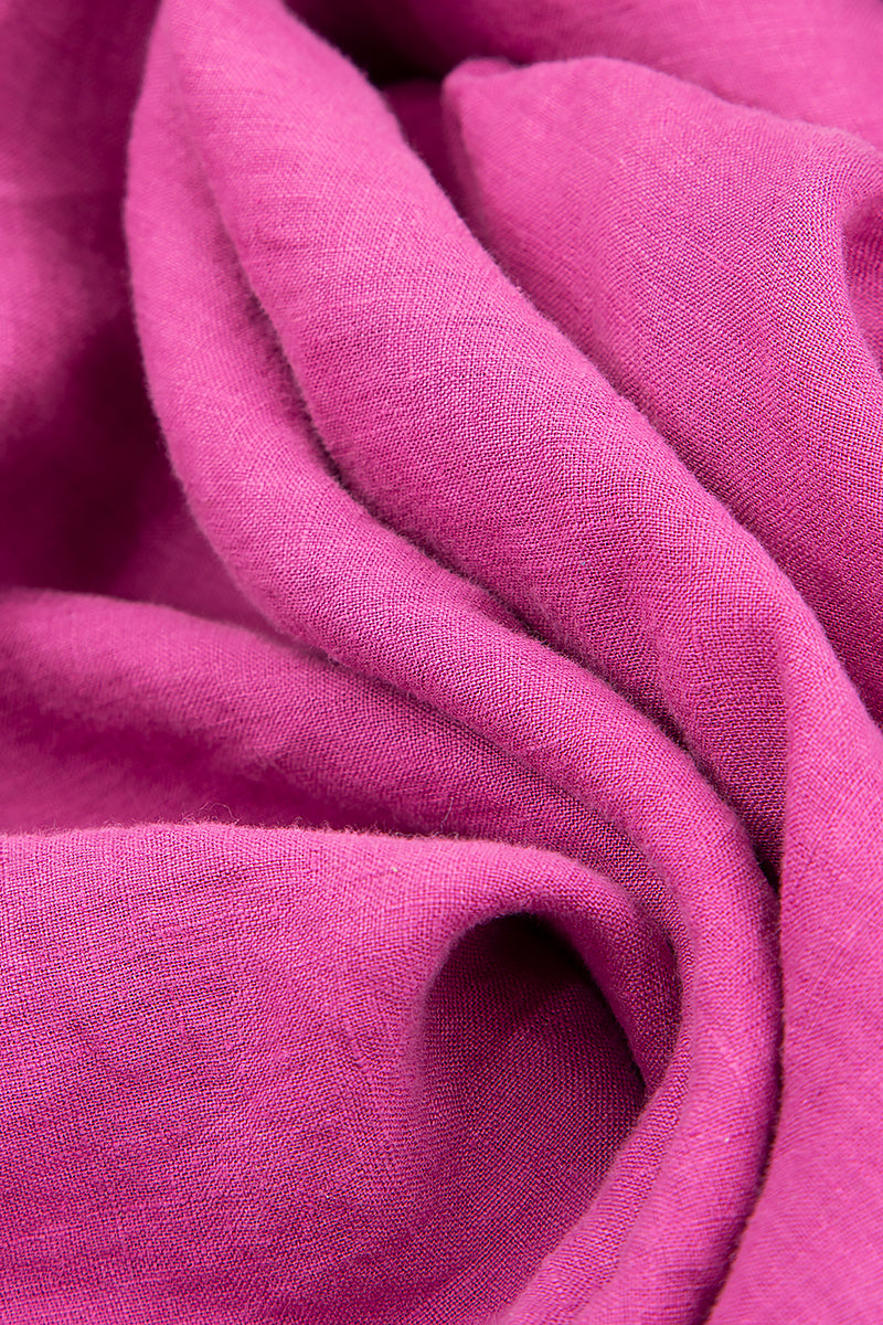 Short Sleeves Orchid Linen Blouse