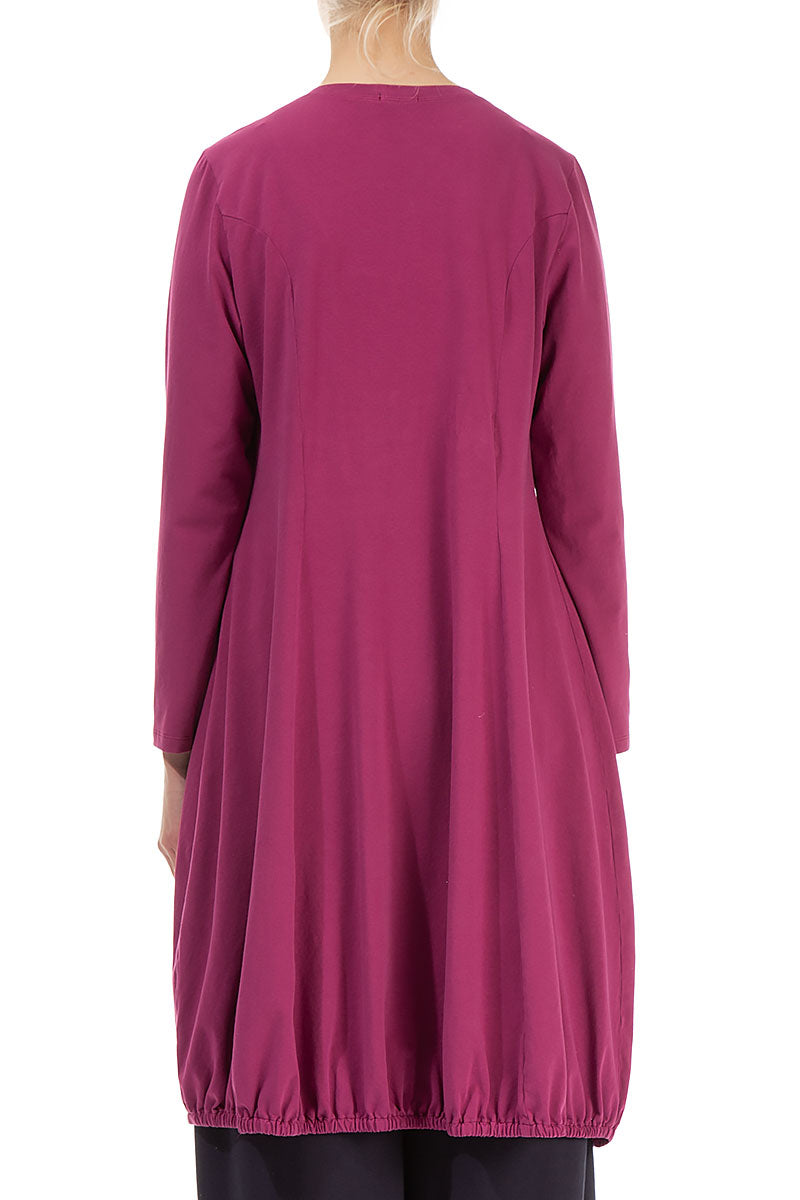 Large Pockets Claret Cotton Jacket Dress