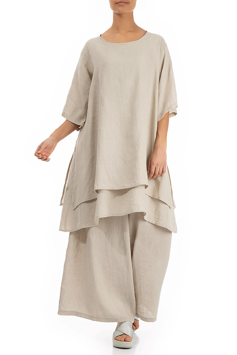 Layered Natural Linen Tunic