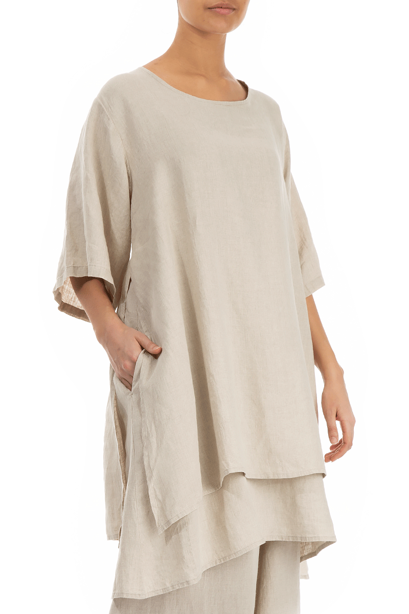 Layered Natural Linen Tunic
