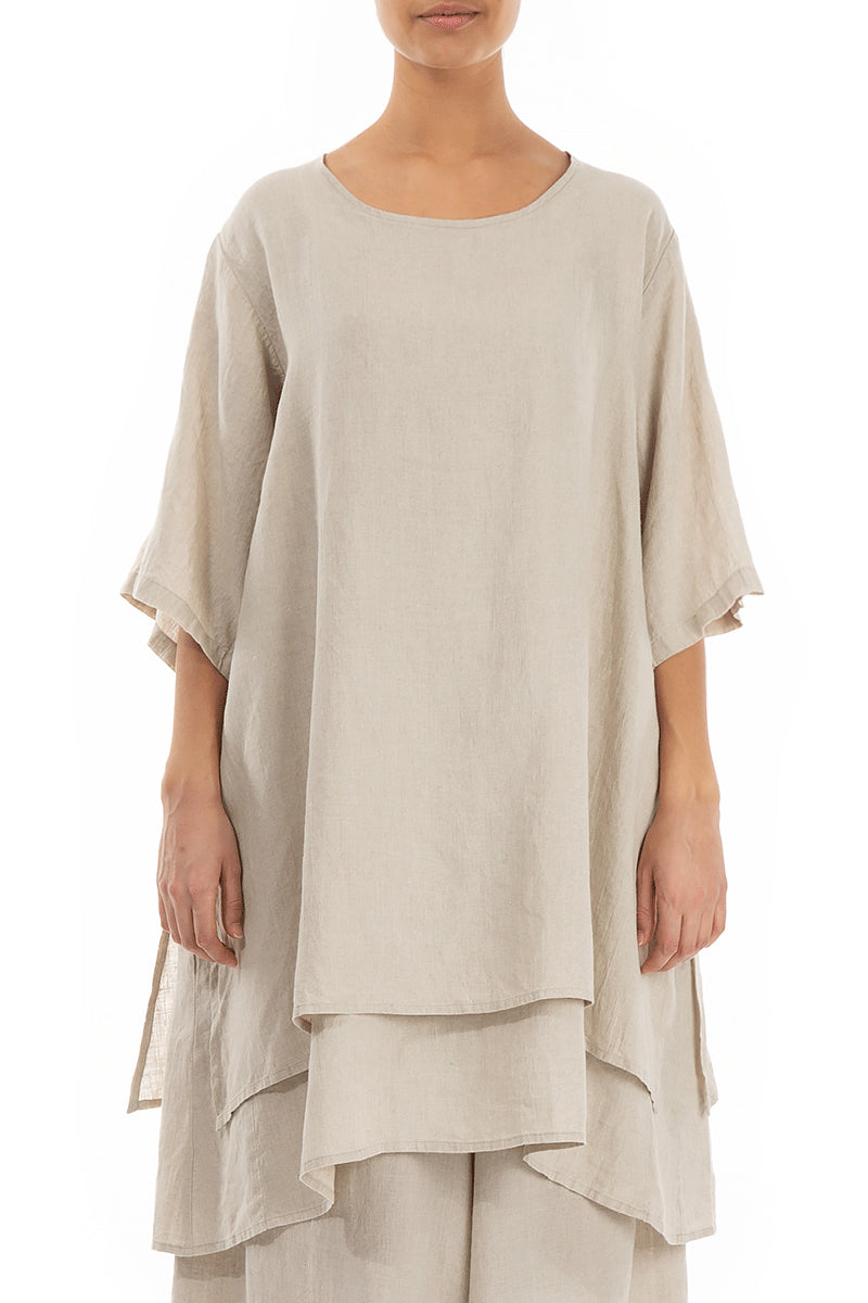 Layered Natural Linen Tunic