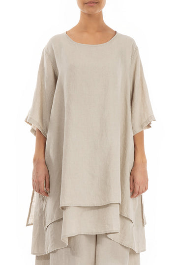 Layered Natural Linen Tunic