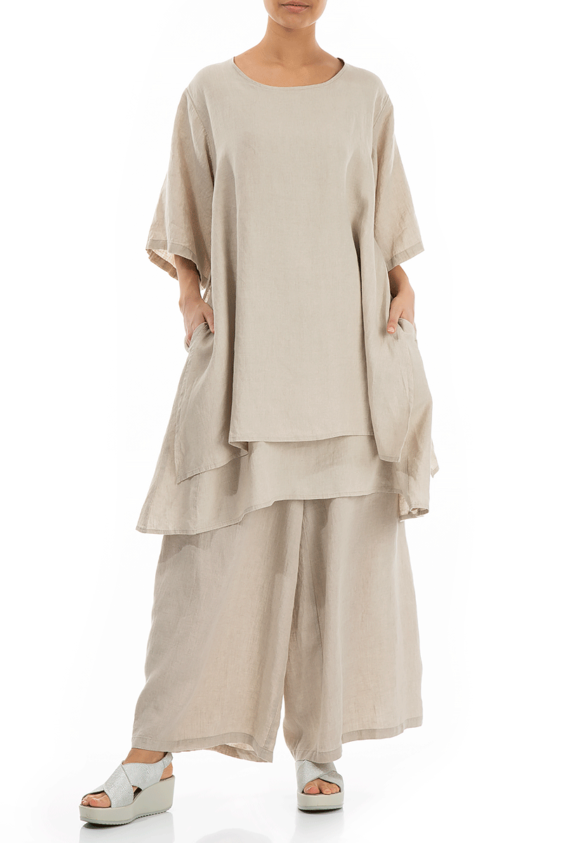 Layered Natural Linen Tunic