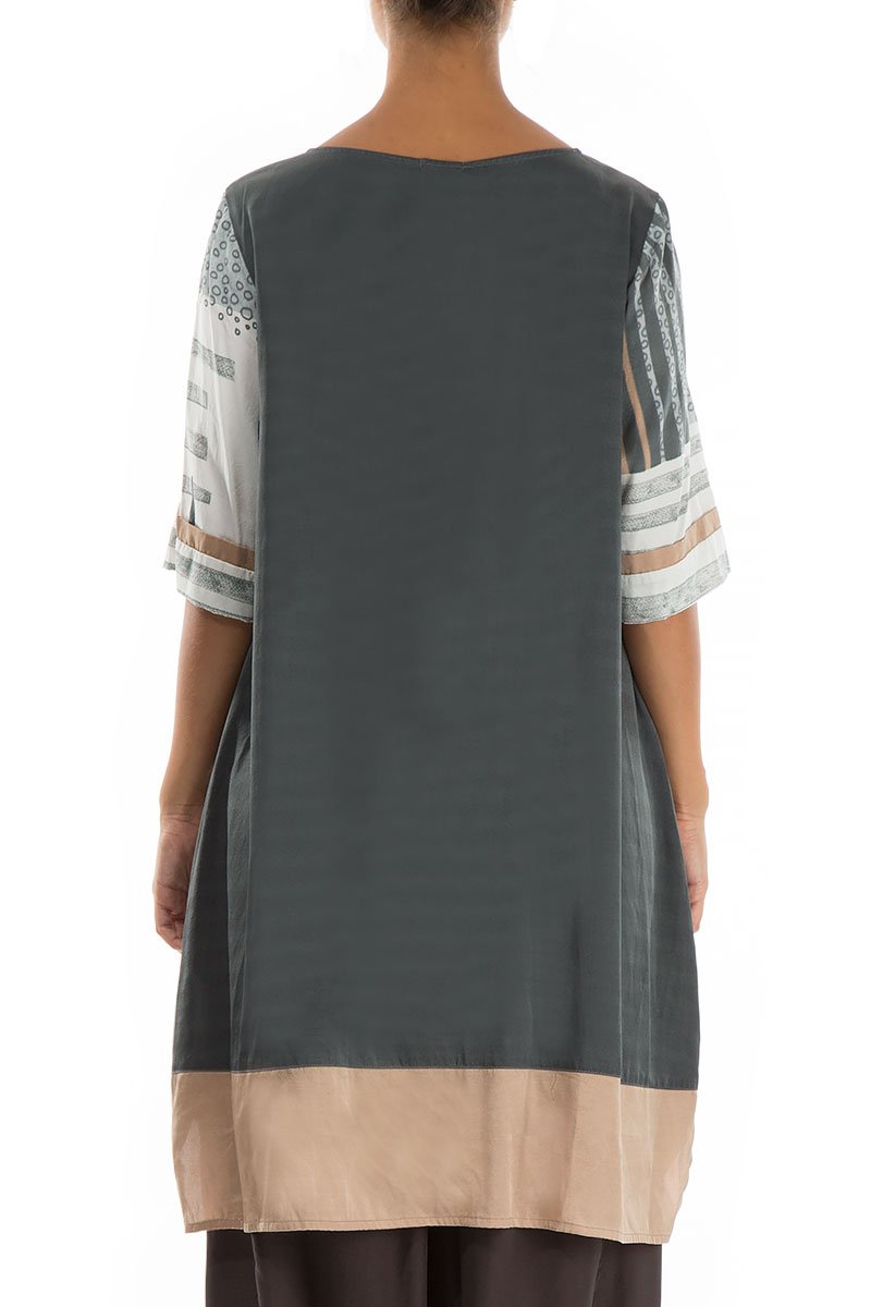 Light Modern Print Silk Tunic