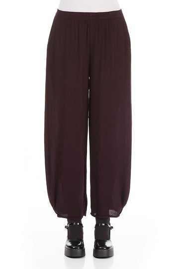 Lightweight Aubergine Viscose Trousers