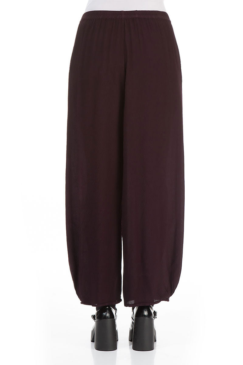 Lightweight Aubergine Viscose Trousers