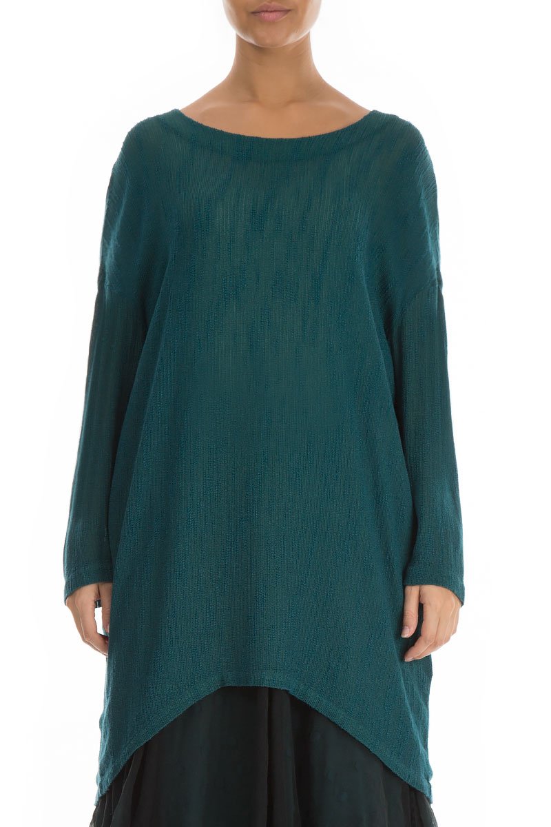 Long Edges Emerald Silk Tunic