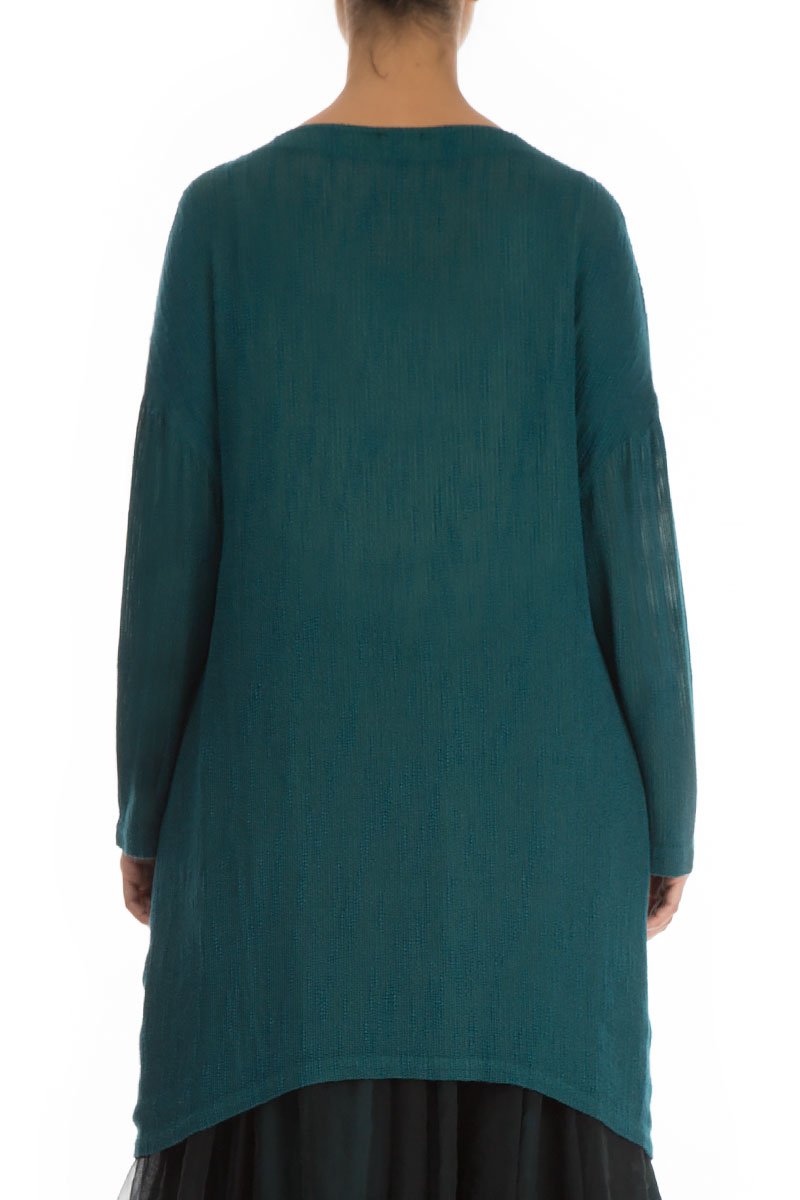 Long Edges Emerald Silk Tunic