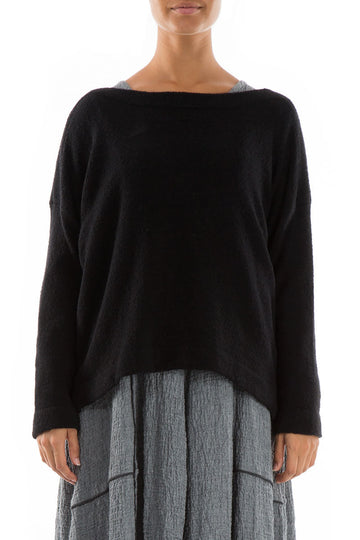 Long Sleeves Black Wool Sweater