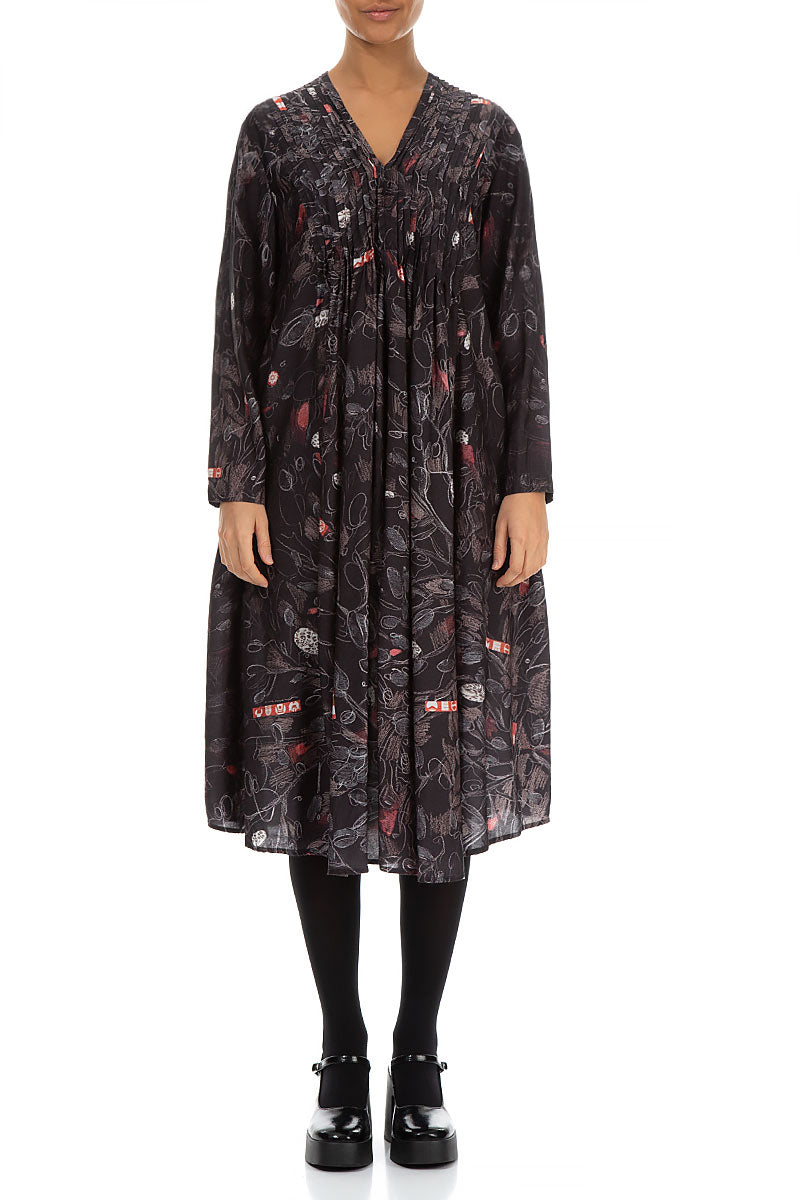 Long Sleeves Romantic Nightfall Silk Bamboo Dress