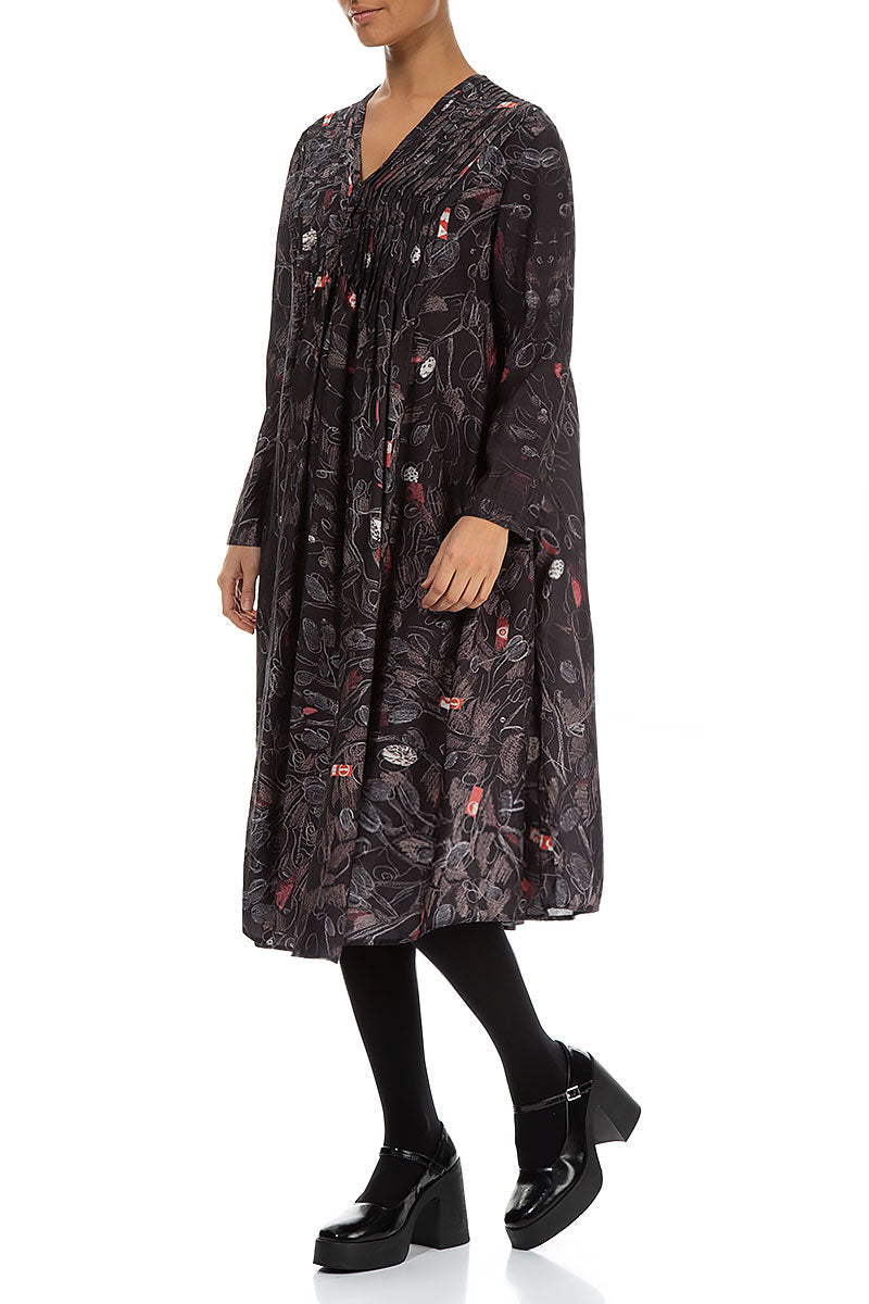 Long Sleeves Romantic Nightfall Silk Bamboo Dress