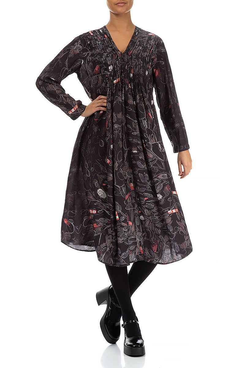 Long Sleeves Romantic Nightfall Silk Bamboo Dress