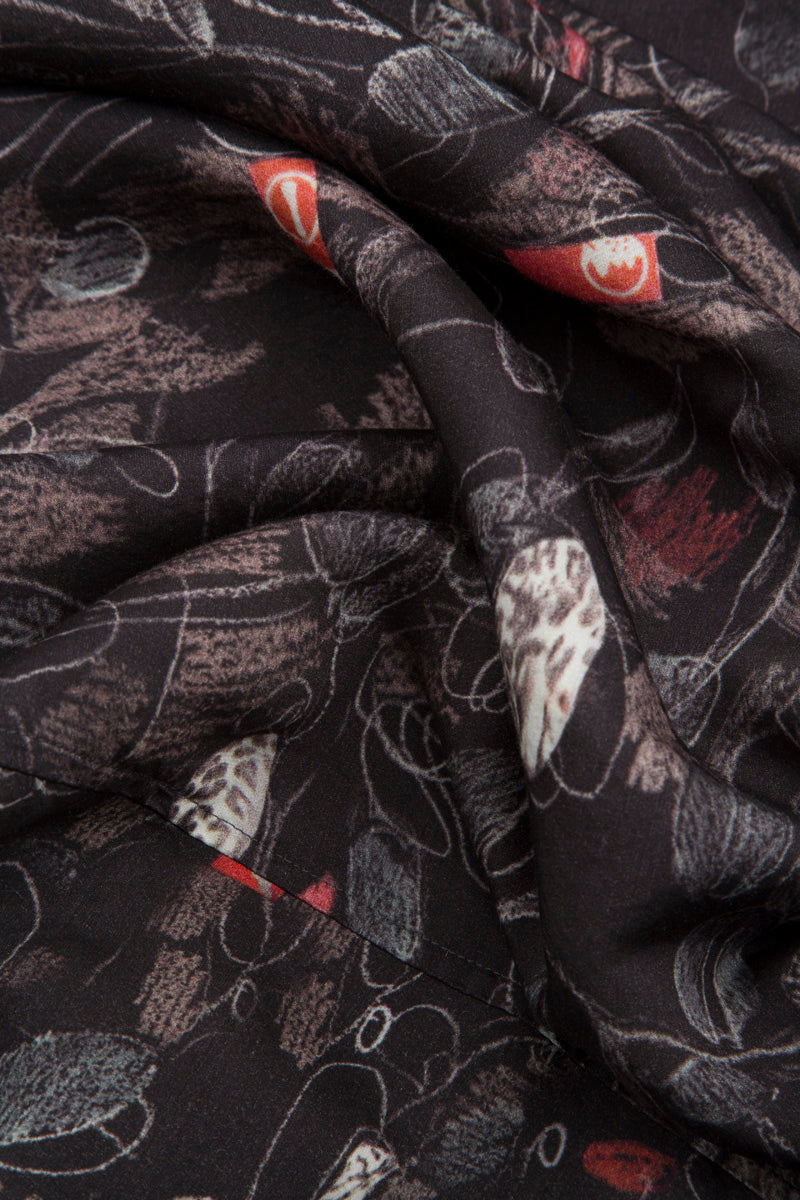 Long Sleeves Romantic Nightfall Silk Bamboo Dress