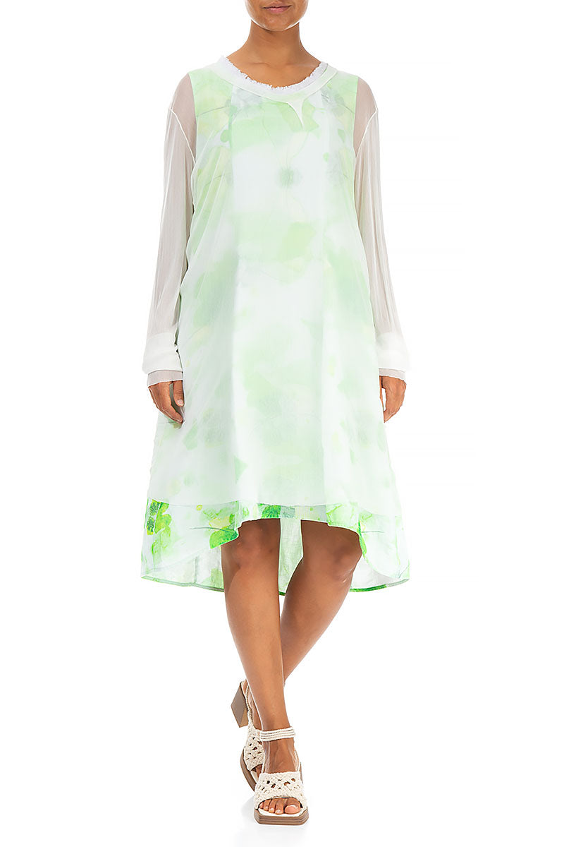 Long White Tulle Silk Tunic