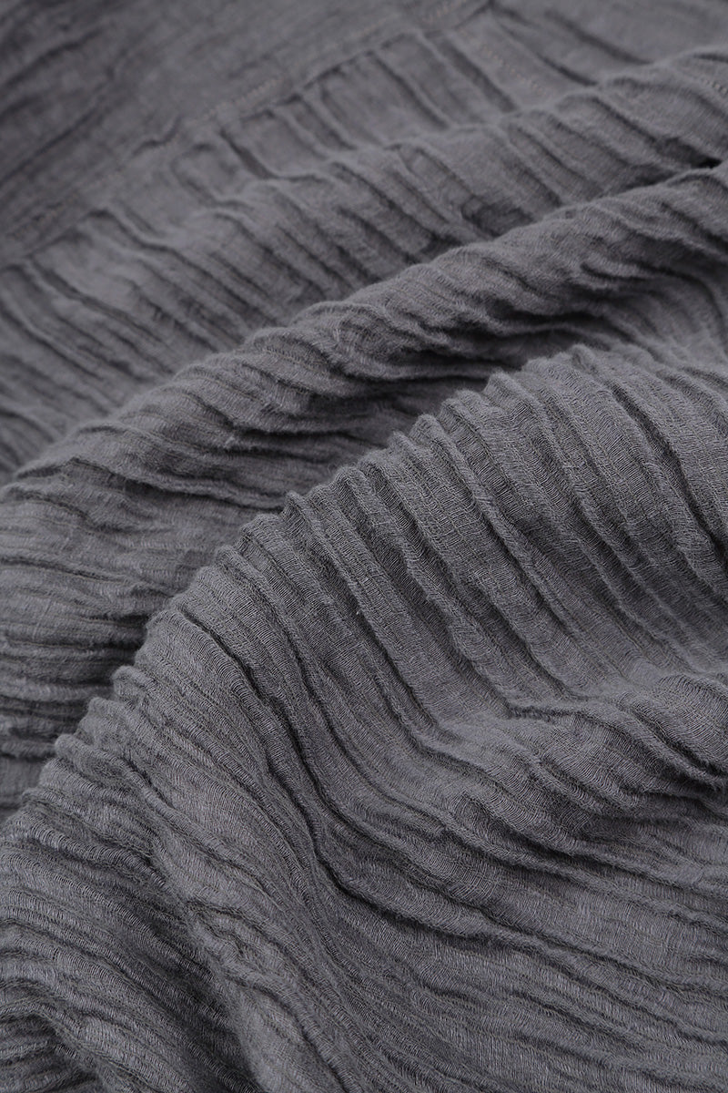 Longer Back Crinkled Iron Silk Tunic