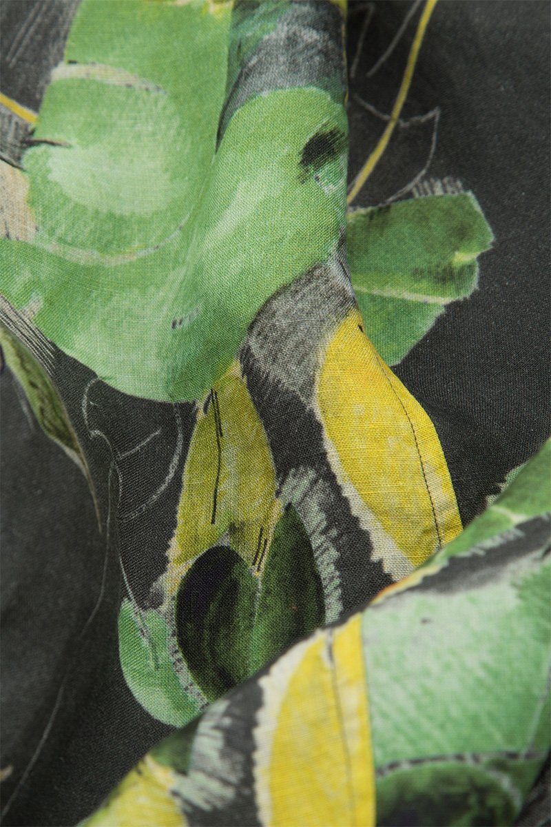 Loose Waterlilies Print Linen Trousers - GRIZAS | Natural Contemporary Womenswear