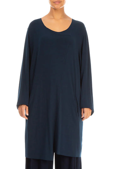 Loose Boxy Navy Cotton Tunic